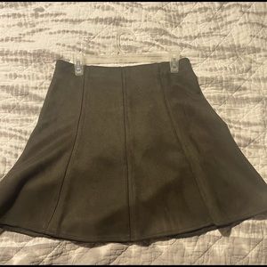 LOFT green suede skirt